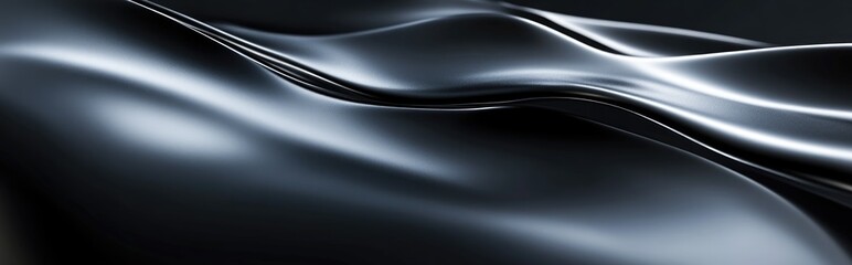 Poster - 3D rendering of a black desk surface suitable for decor and background concepts