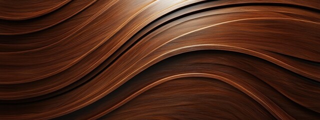 Poster - 3D rendering of a brown wooden background