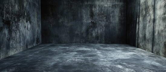 Poster - Dark Grunge Room in a 3D rendering for studio photography backgrounds
