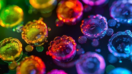 Aufkleber - Multicolored stem cells illuminated under lab light