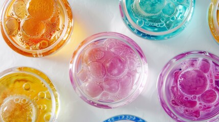 Poster - Varied stem cells with vivid colors in a lab