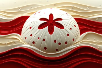 Abstract Red and White Flower Design