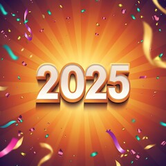 Wall Mural - Happy New Year 2025 