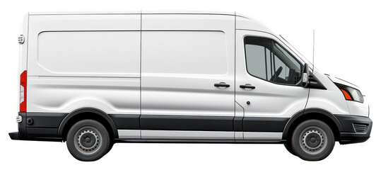 Canvas Print - PNG Modern white delivery van vehicle