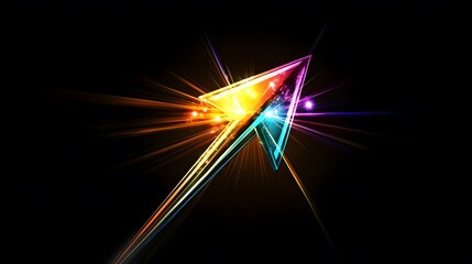Poster - A colorful arrow with a bright light behind it.