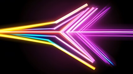 Poster - Abstract neon light streaks on a black background.