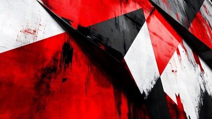 Wall Mural - A dynamic abstract background with red and black tones combined in a bold geometric design with sharp angles