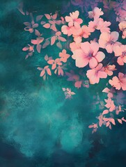 Wall Mural - Pink and teal background art