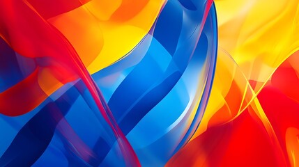 Wall Mural - A vibrant abstract background with a dynamic mix of red blue and yellow hues creating a lively and energetic composition