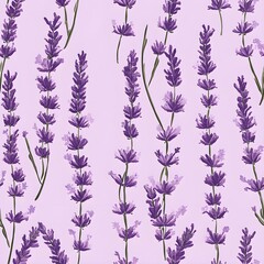 Wall Mural - Seamless pattern lavender background 