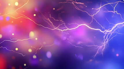 Poster - Abstract background with white lightning bolts on a purple and pink bokeh background.