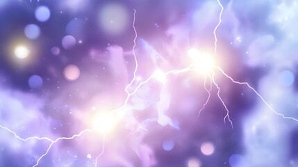 Poster - Abstract purple background with lightning and bokeh.
