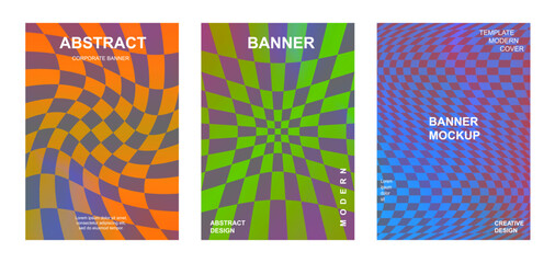 Poster - Set of modern background design. Brochure cover cards. Minimal geometric shapes compositions. Banner, cover, card, wallpaper, decoration, poster, brochure, leaflet, magazine. Template in A4 size