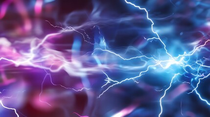 Poster - Abstract lightning bolt effect with purple and blue hues.
