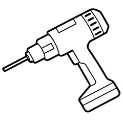 Wall Mural - Electric Screwdriver Line Art Vector