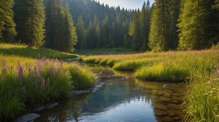 Wall Mural - Wallpaper summer in the mountains