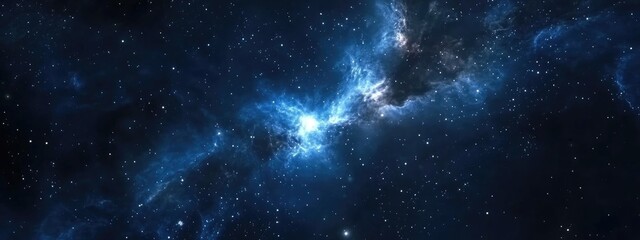 Poster - 3D cartoon rendering of a nebula and star field in deep space light years away from any planet