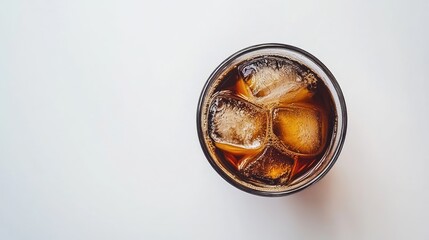 Sticker - Iced Coffee in a Glass with Ice Cubes