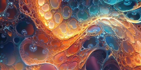 Poster - Abstract fractal fantasy design background created in 3D cartoon rendering