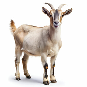goat standing up isolated on a-white background
