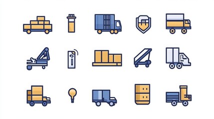 introducing a comprehensive logistics icon set, meticulously crafted in two distinct styles: the ele