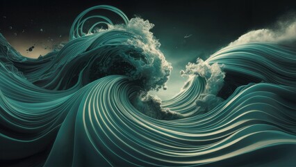 Poster - Dynamic Wave Patterns: A Composition of Swirling and Twisting Interactions in Popular Science and Education.