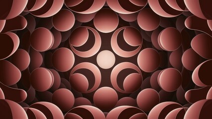 Poster - dynamic abstract background featuring a gradient of brown circles with a geometric oval pattern. 3d 