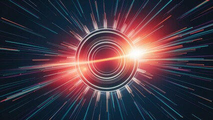 Poster - Dynamic light flare effect featuring a unique lens. Captivating flicker and glare of radiant beams.