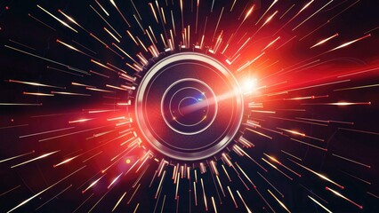 Poster - Dynamic light flare effect featuring a unique lens. Captivating flicker and glare of radiant beams.