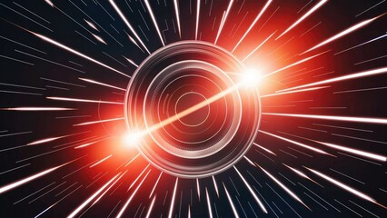 Poster - Dynamic light flare effect featuring a unique lens. Captivating flicker and glare of radiant beams.