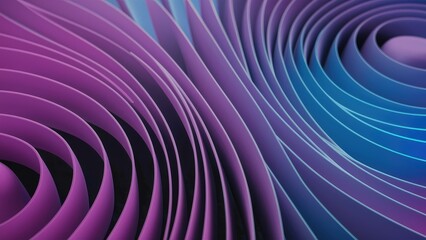 Leinwandbilder - Elegant Abstract Background Featuring Delicate Thin Curved Lines in Purple and Blue - Modern 3D Rendering