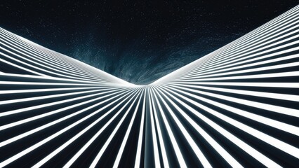 Poster -  Elegant diagonal abstract white striped wave lines creating a technological background texture.