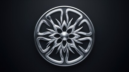 Poster -  Elegant silver elements on a sleek black background to complement your design.