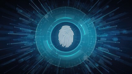 Poster - Fingerprint Scanning Technology Concept - 2D Illustration