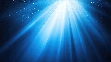 Poster - blue background with rays of light beautiful flash illustration