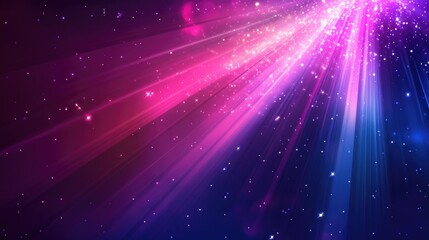 Poster - Abstract neon background featuring beams and stars in a digital illustration