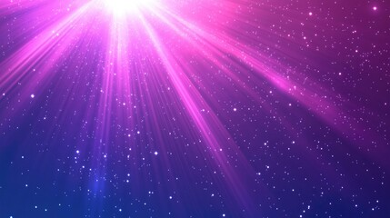 Poster - Abstract neon background featuring beams and stars in a digital illustration