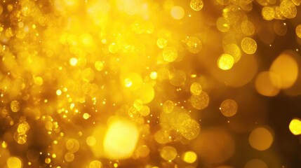 Poster - Abstract Yellow Bokeh Lights with a Festive Feel Featuring a Unique and Defocused Design