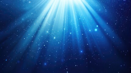 Poster - Blue Background with Rays of Light Beautiful Flash Illustration