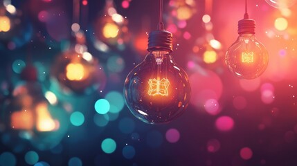 Poster - Abstract background featuring lightbulbs