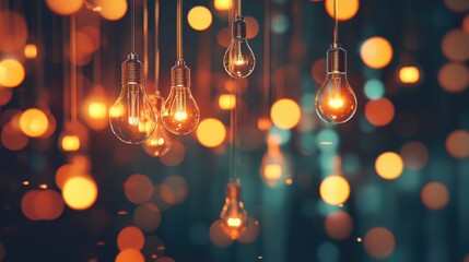 Poster - Abstract background featuring lightbulbs