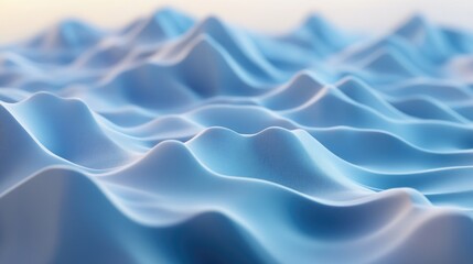 Poster - Abstract flat 3D waves creating a textured surface featuring computer generated rendering for a dynamic background