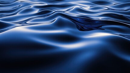 Poster - Blue Sine Waves with Reflections