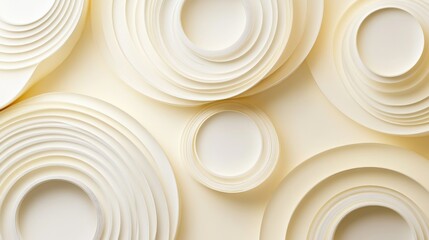 Poster - Brilliant cream circles creating an abstract background design