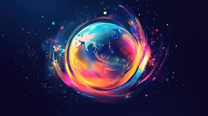 Poster - Abstract illustration of a globe design