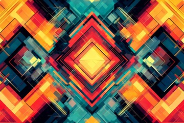 Abstract Geometric Pattern with Vibrant Colors created with Generative AI