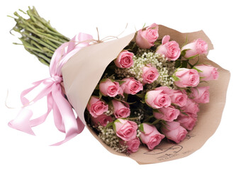 Poster - PNG  Elegant pink rose bouquet arrangement