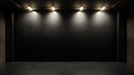 Poster - 3D rendering of a dark background illuminated by overhead lighting