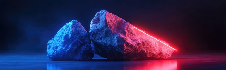 Poster - 3D rendered image of a rock model