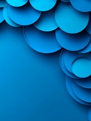 Sticker - A minimalist abstract design featuring overlapping blue circles on a solid blue background. The circles create a sense of depth and movement, while the vibrant blue color evokes feelings of tranquilit